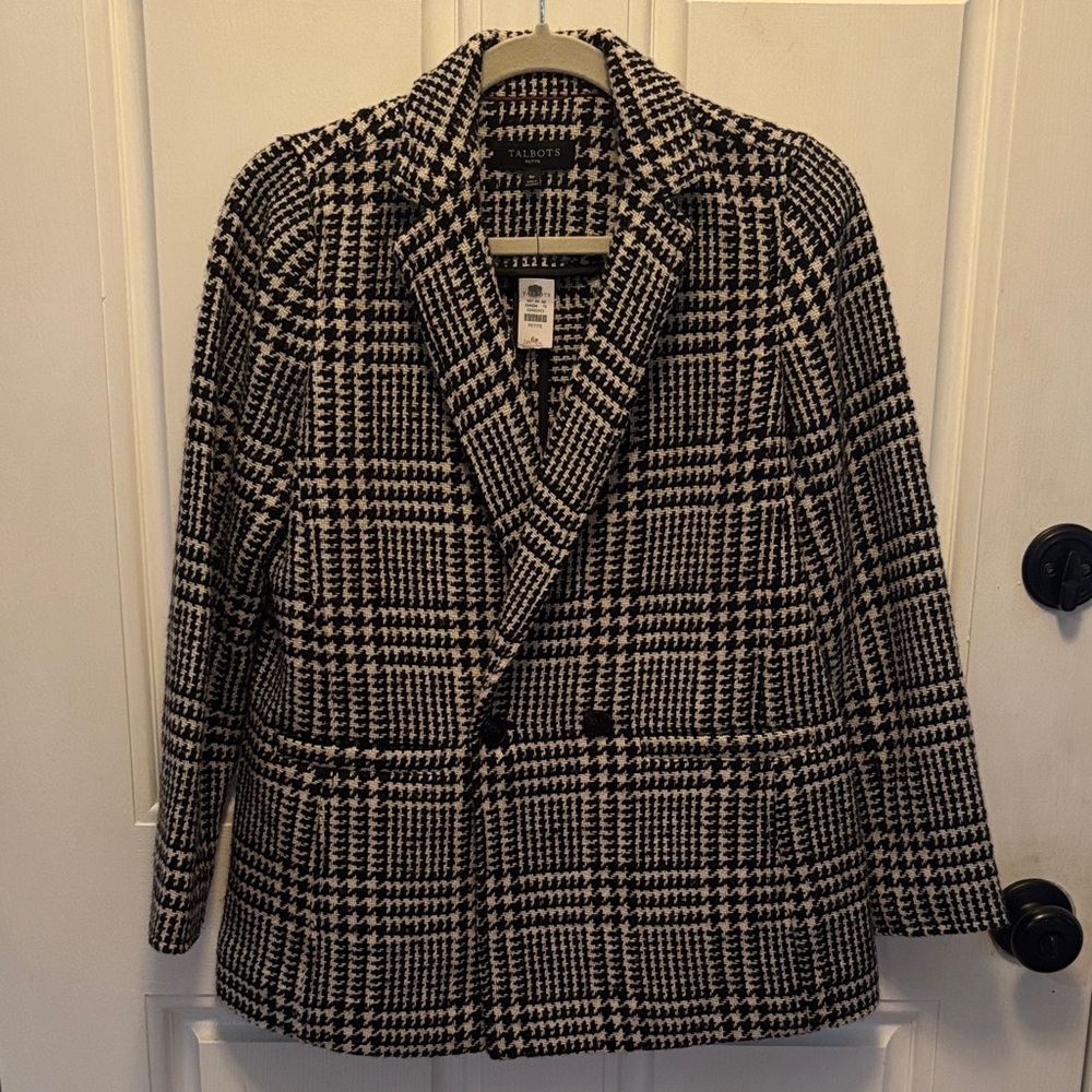 Ladies NWT Talbots Plaid Blazer 6P